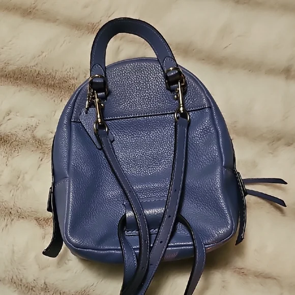 EUC Coach Light Blue Leather Mini Backpack with Elegant Design display picture 2